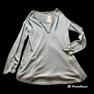 New Soft Surroundings knit silver blue long sleeve sweater